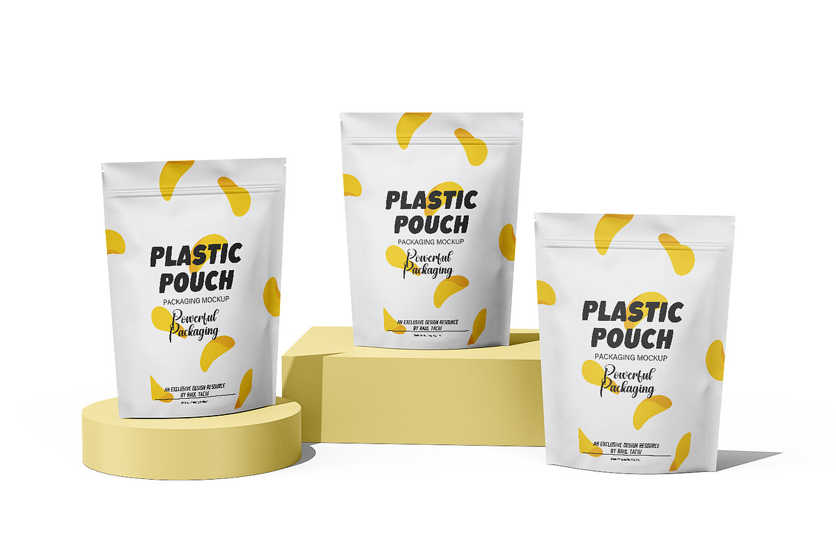 Plastic Stand-Up Pouch Mockup Set, a Packaging Mockup by pixelmock (Photo 12 of 19)