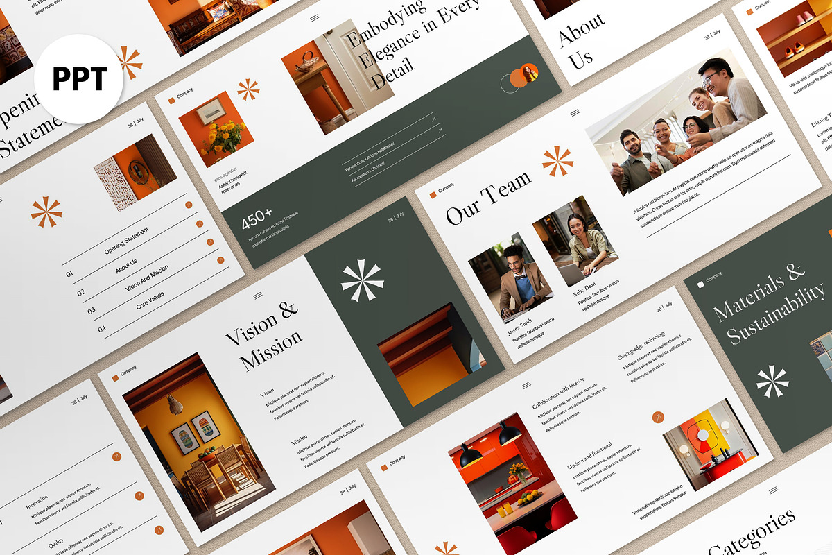 White Green Furniture Company PPT, a Presentation Template by graphicook (Photo 1 of 4)
