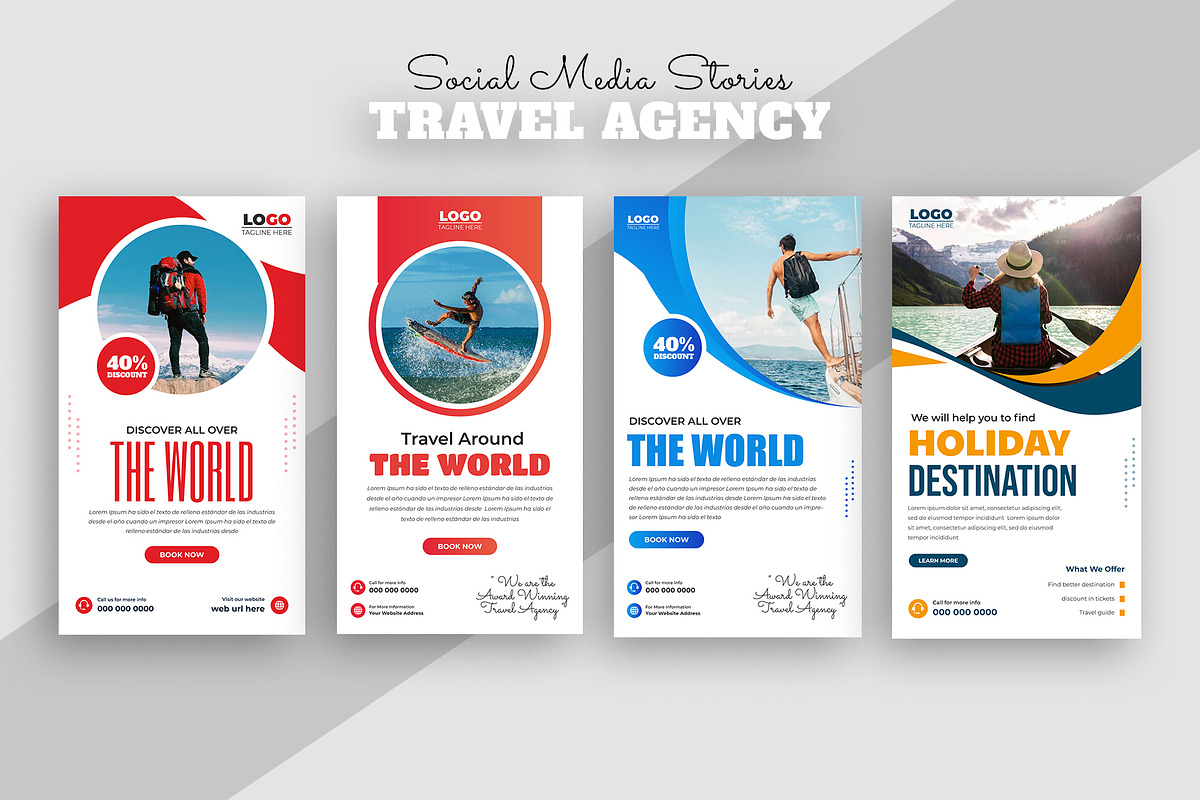 Travel Agency Social Media Stories, a Social Media Template by nandinigraphics