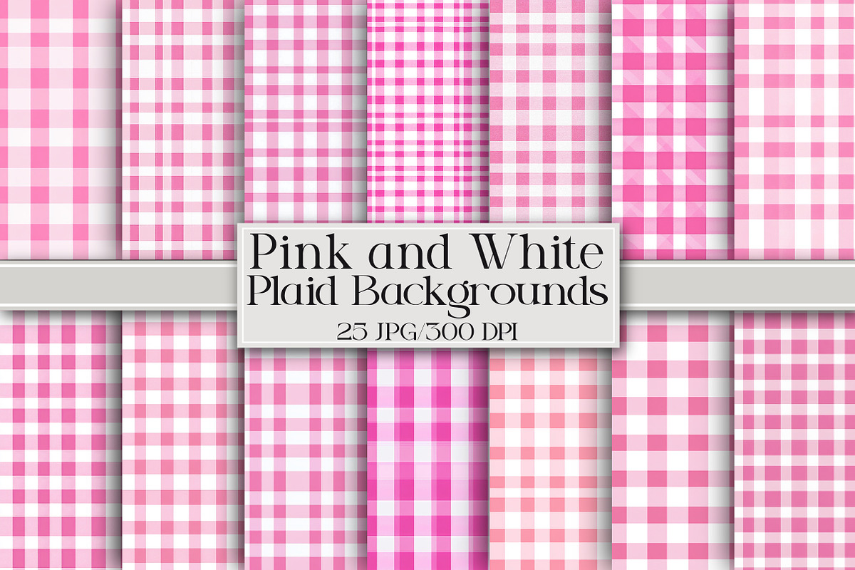 Light Pink and White Plaid Backgroun, a Pattern Graphic by Libby Wishes (Photo 1 of 5)