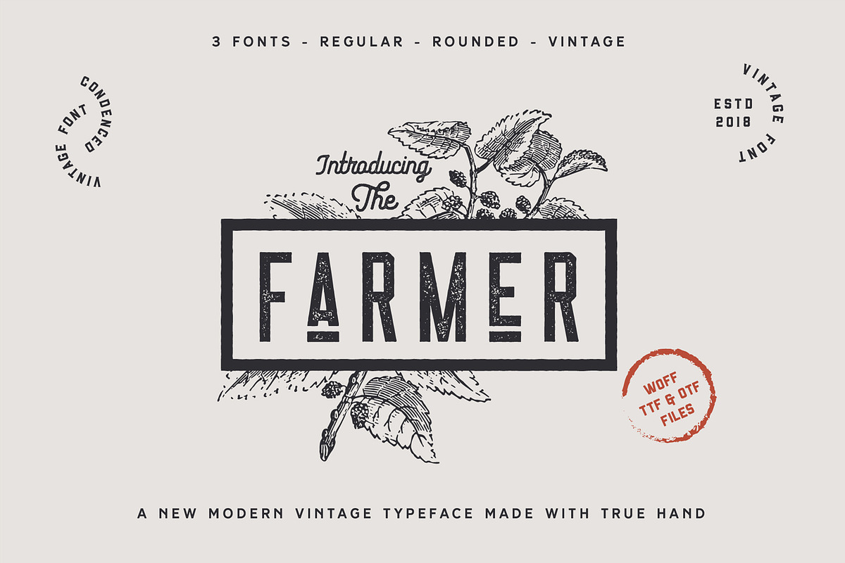 The Farmer Font - Condensed Typeface preview 2