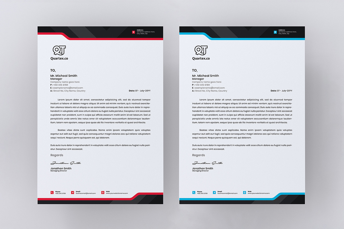 Letterhead Ms Word Google Docs Pages, a Stationery Template by Tbunny (Photo 4 of 6)