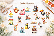Sarcastic Summer Animals Clipart, an Illustration by Artnoy (Thumbnail 6 of 8)