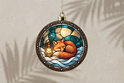 Stained Glass Fox Ornament Art, a Seasonal Illustration by CrexoraLab (Thumbnail 3 of 3)