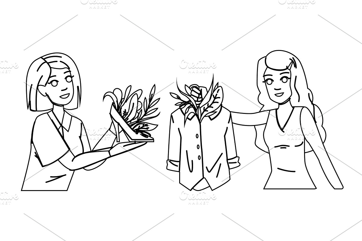fabric sustainable fashion textile, a Person Illustration by pikepicture