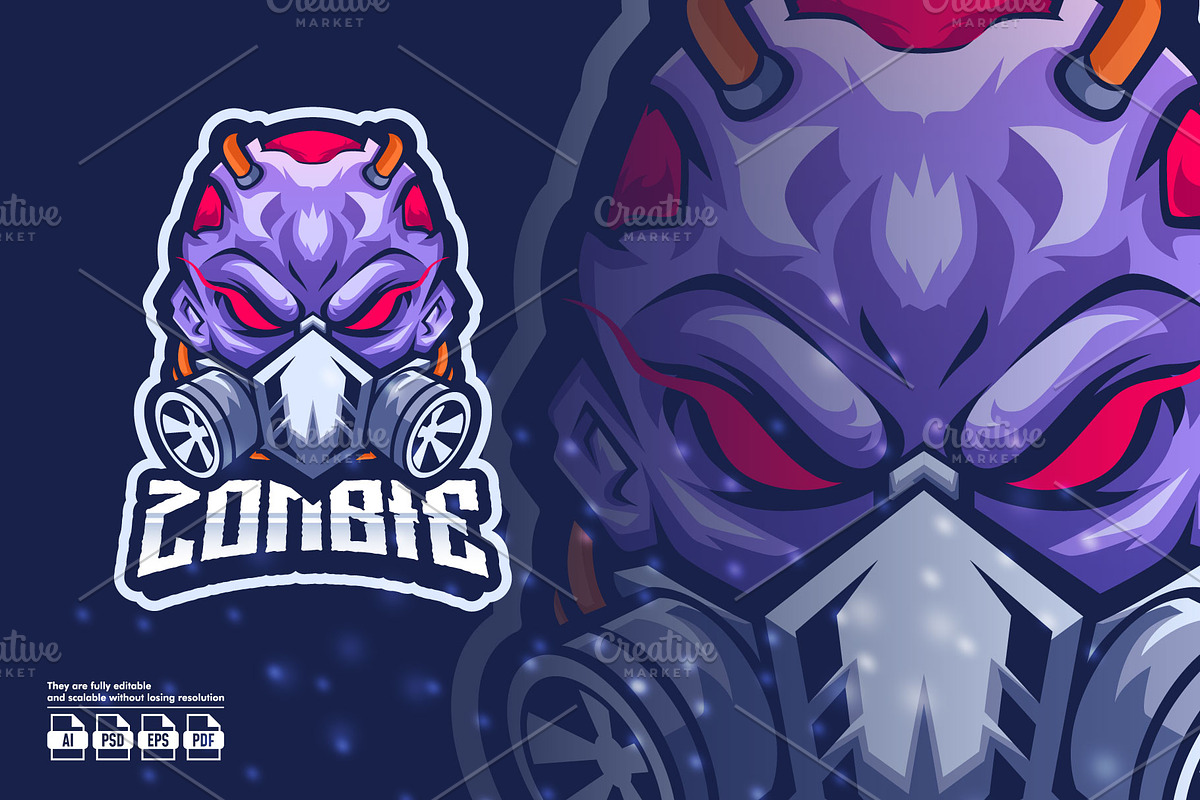 Zombie Mascot Esport Logo, a Branding & Logo Template by prps.std (Photo 1 of 2)