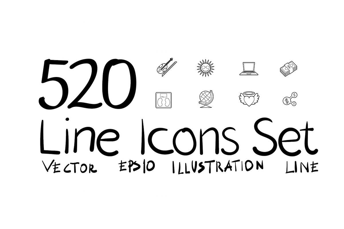 520 Line icons set, an Outline Icon by TKDoodle (Photo 1 of 8)