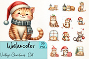 Vintage Christmas PNG, Cat, an Illustration by CrexoraLab (Thumbnail 4 of 5)