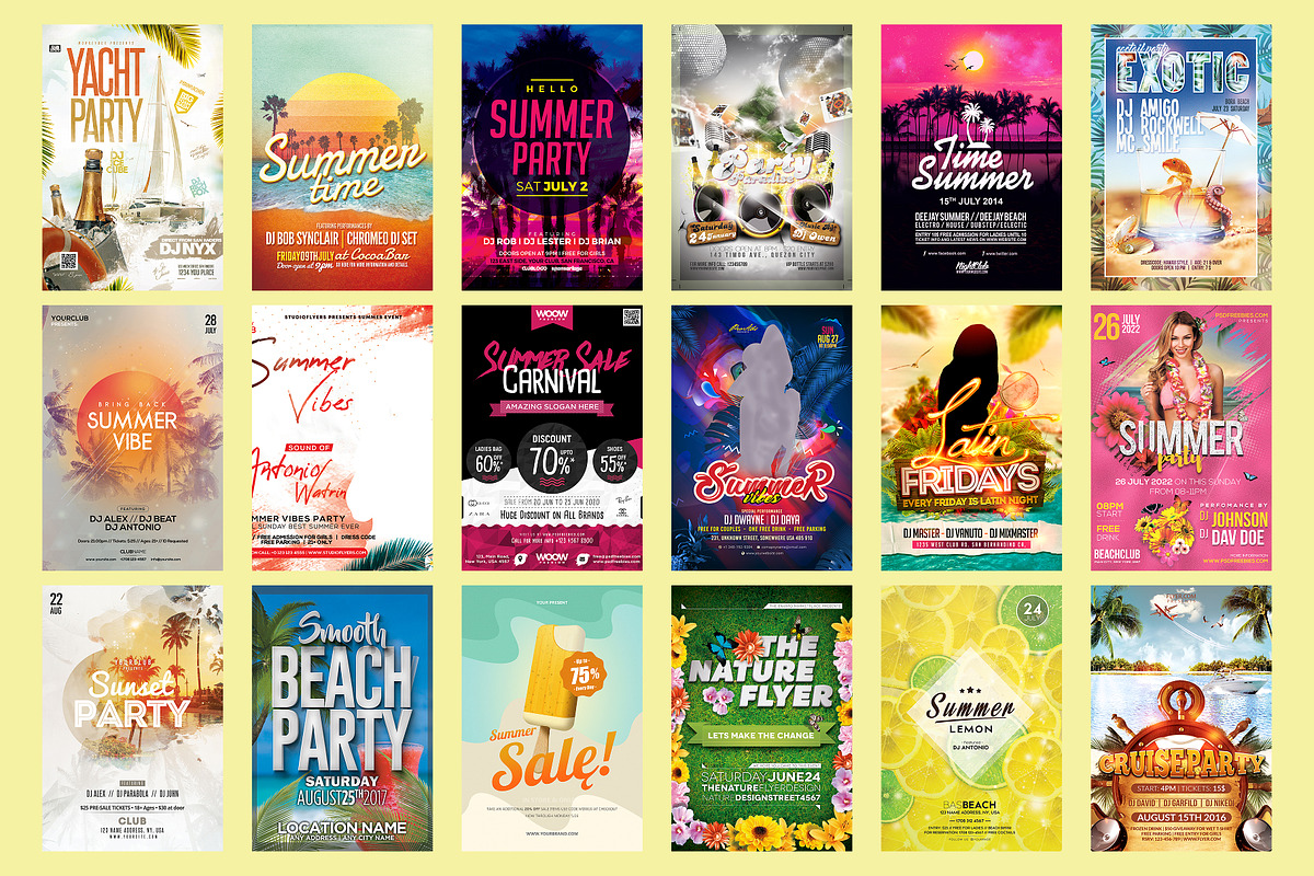 20 Summer Flyer Bundle, a Social Media Template by PopotLane (Photo 2 of 3)