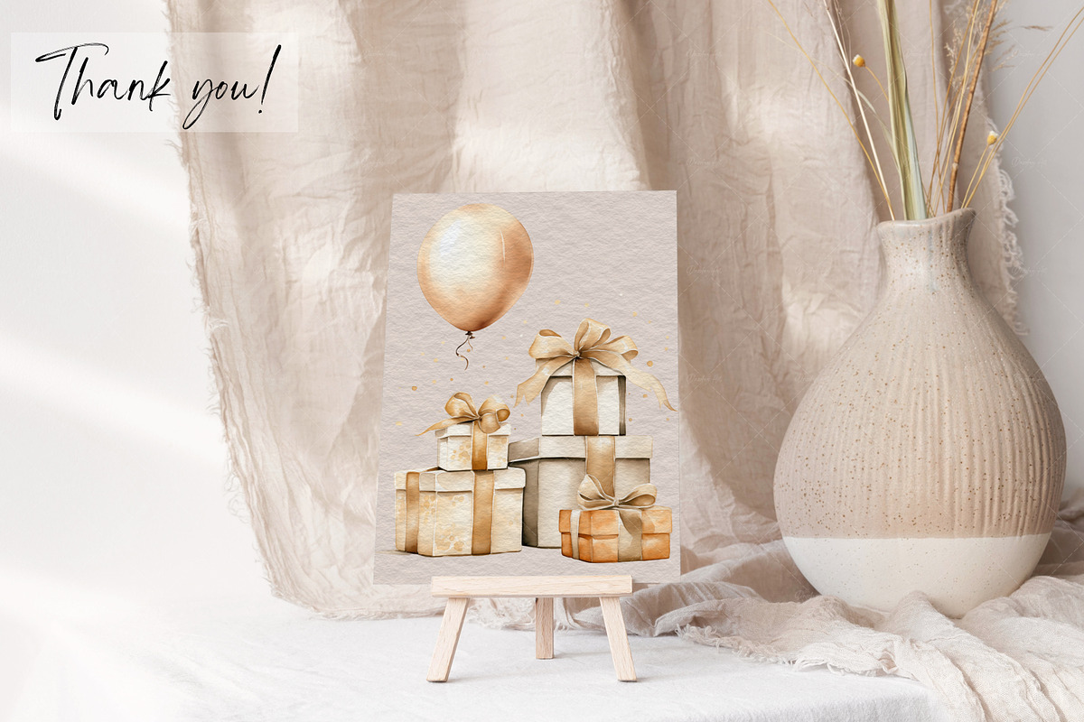 Watercolor Bronze Birthday Elegance, an Illustration by Dazzling Art Boutique (Photo 11 of 11)