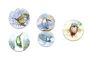 5 Ink Watercolor Birds, an Animal Illustration by Natsuhisui (Thumbnail 7 of 8)
