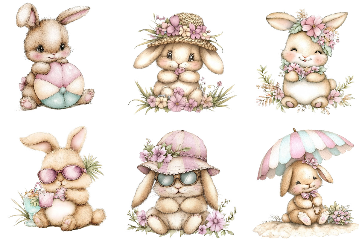 Whimsical Summer Bunny, an Illustration by Designking (Photo 4 of 5)