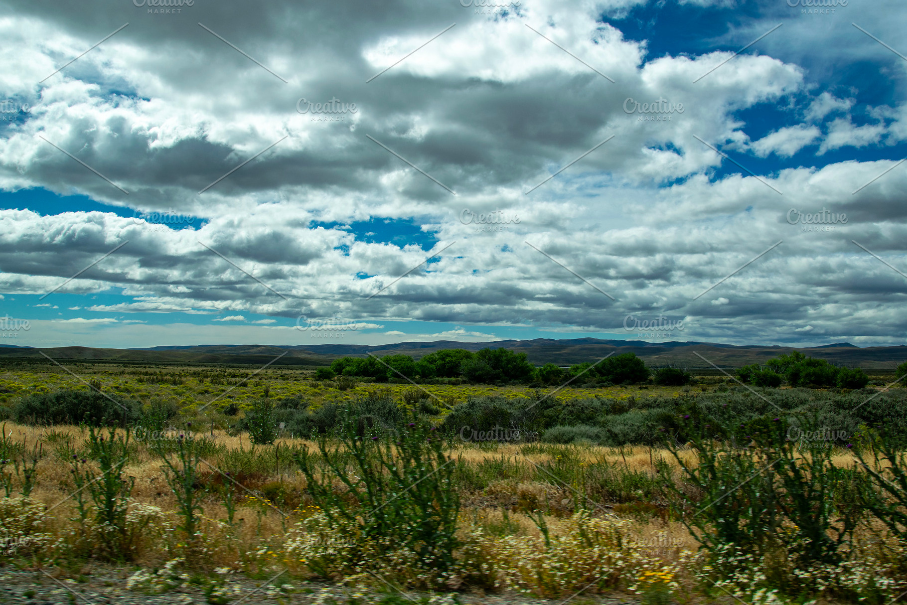 Mountains and stepppe landscape, patagonia, chubut province, arg, a Nature Photo by DanFLCreativo
