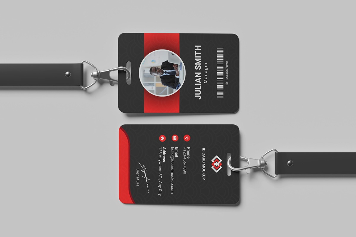 ID card mockup with lanyard, an Advertising Mockup by GraphicWindow (Photo 4 of 6)