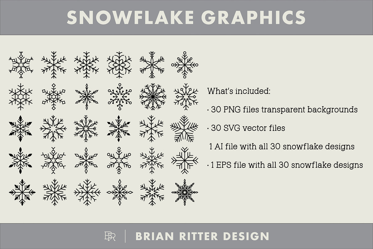 Snowflake Graphics, an Object Graphic by Brian Ritter Design (Photo 2 of 2)