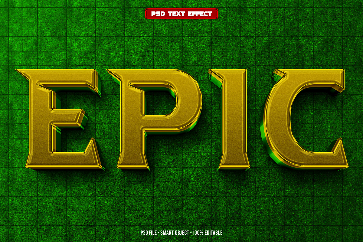 Epic 3D editable text effect, a Layer Style Add-On by Hello Muh (Photo 1 of 2)
