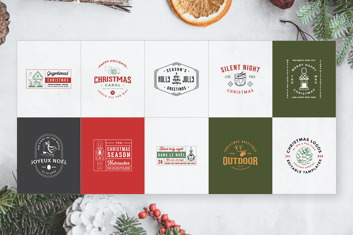 50 Retro Modern Christmas Logos, a Branding & Logo Template by Graphicdome (Photo 9 of 11)