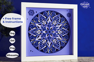 Snowflake SVG 3d Shadow box