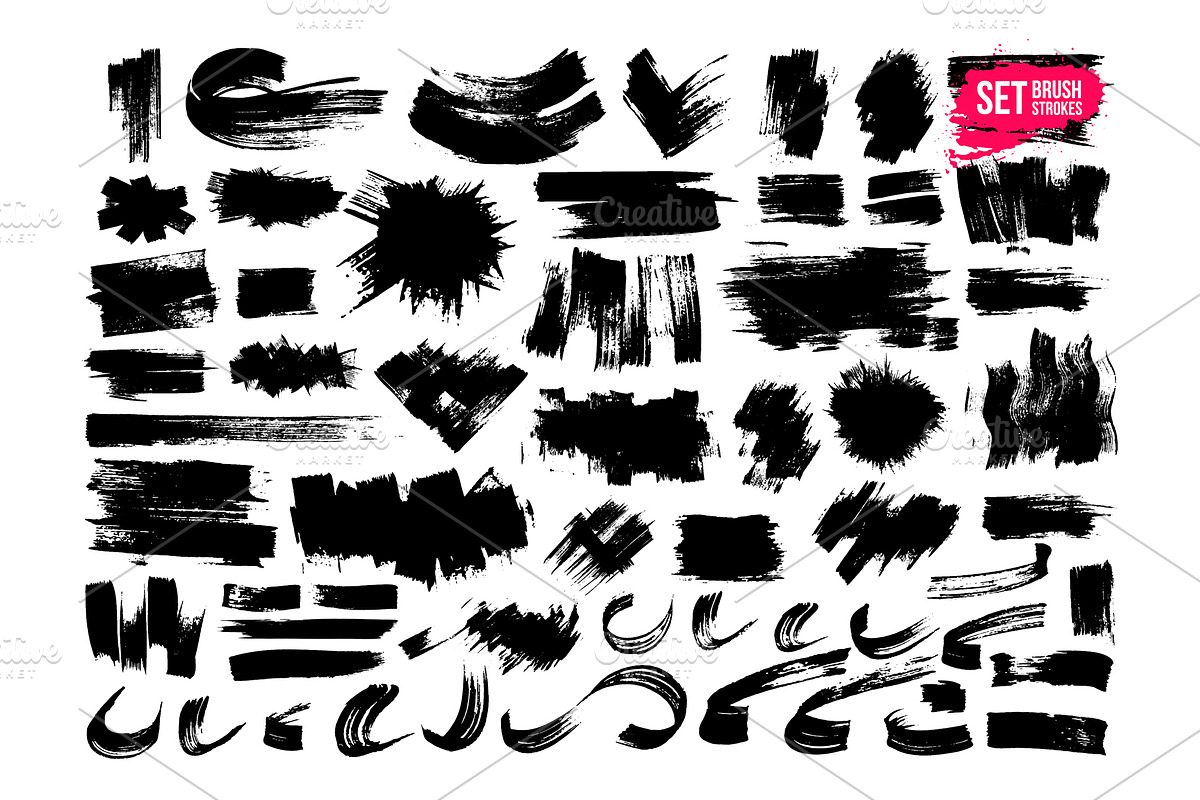 Big collection of brush strokes., a Brush Add-On by Vector photo shop (Photo 7 of 7)