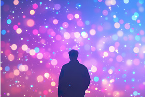 Silhouette of a Person Gazing at, a Texture Illustration by Lermont51