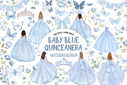 Baby Blue Quinceanera Clipart, an Illustration by TatiMockup (Thumbnail 1 of 7)