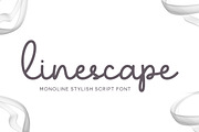 Linescape monoline script font, a Script Font by Fontcastle (Thumbnail 1 of 5)