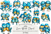 Quirky Valentine Love Birds Clipart, an Illustration by DreamCafeArt (Thumbnail 1 of 6)