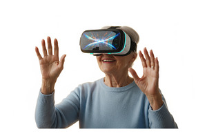 Older woman with a happy expression, a Technology Photo by Igor Tichonow