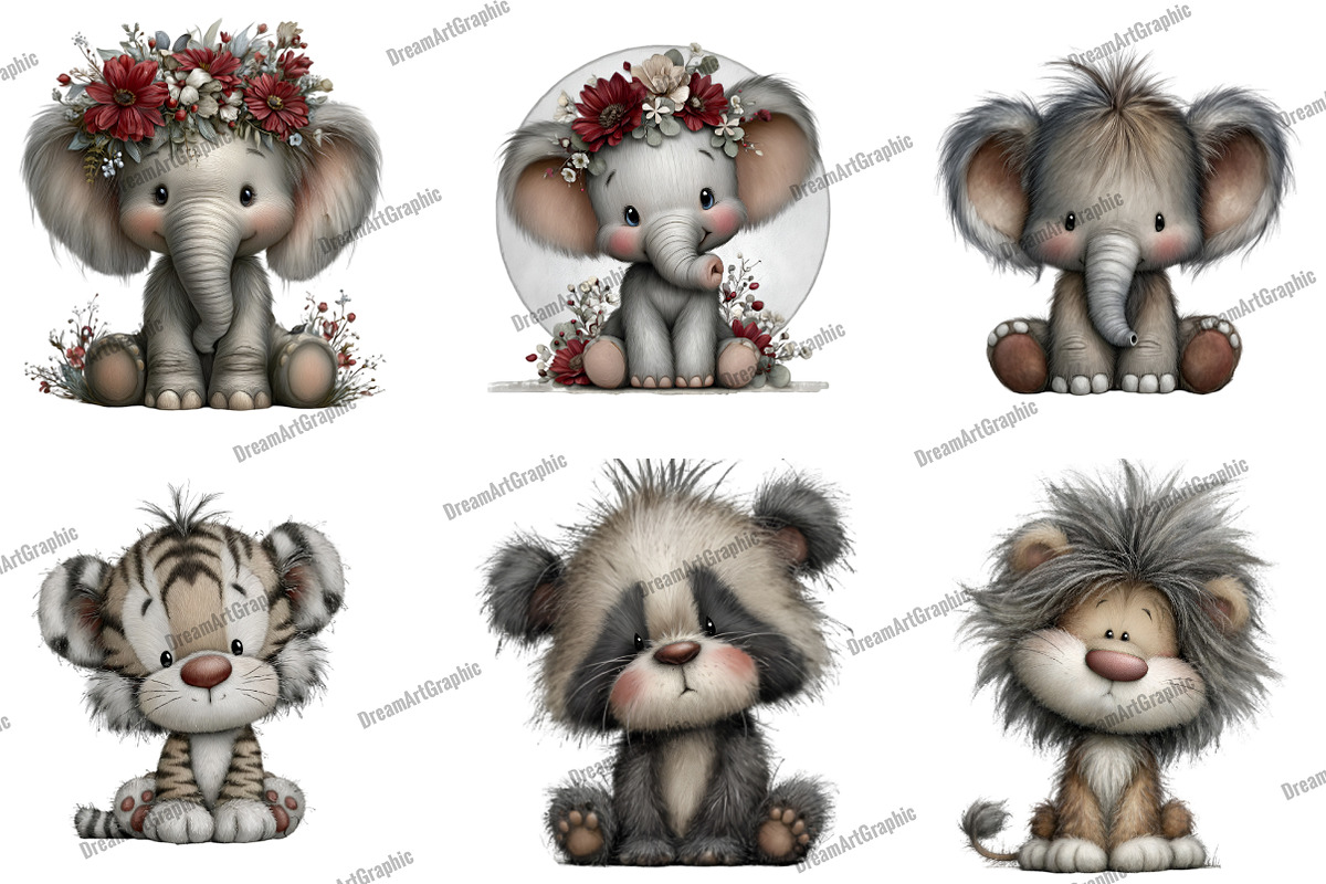 Watercolor Baby Animal Clipart, an Illustration by DreamArtGraphic (Photo 2 of 4)