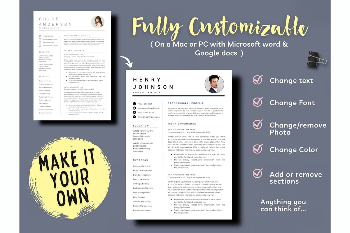 Word resume & cover letter template, a Resume Template by Climbwithelevator (Photo 4 of 6)