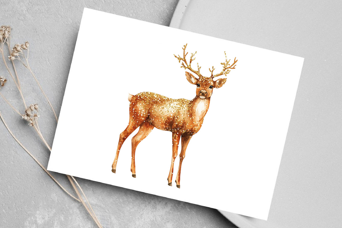 Gold Sparkle Christmas Clipart, an Illustration by Canvas Craft (Photo 5 of 7)