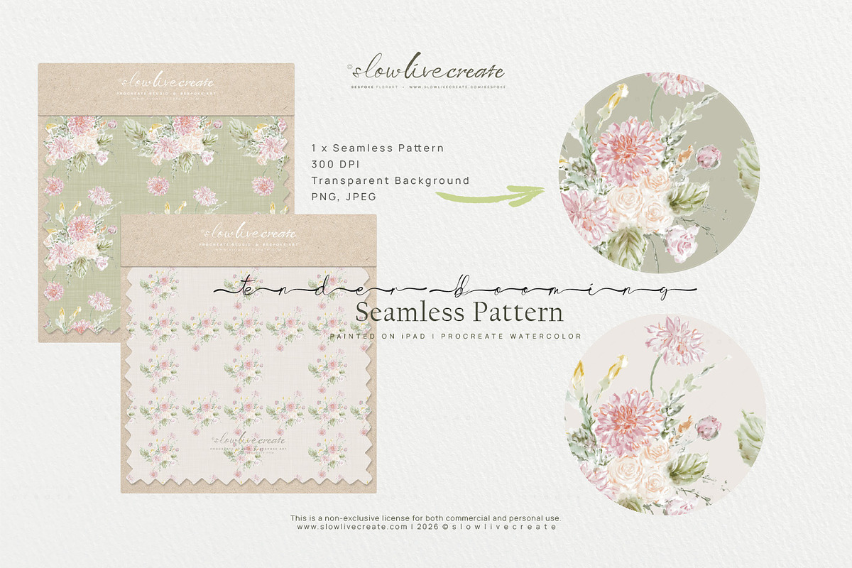 Bloom | Wedding Watercolor Florals, a Pattern Graphic by slowlivecreate (Photo 5 of 7)