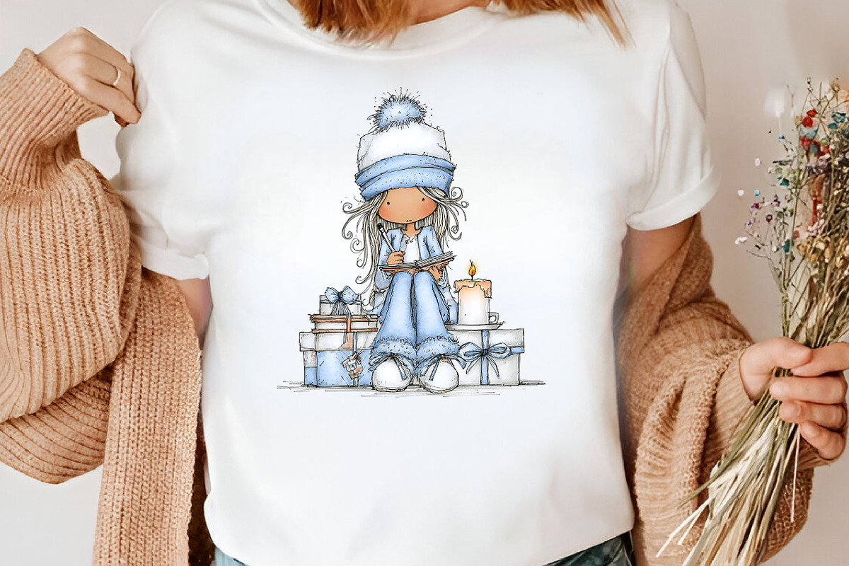 Winter Christmas Cottage Girl, an Illustration by Canvas Craft (Photo 6 of 6)