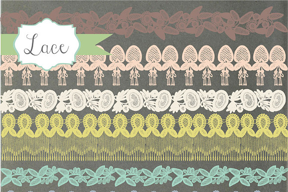Vintage Lace Borders Clipart preview 5