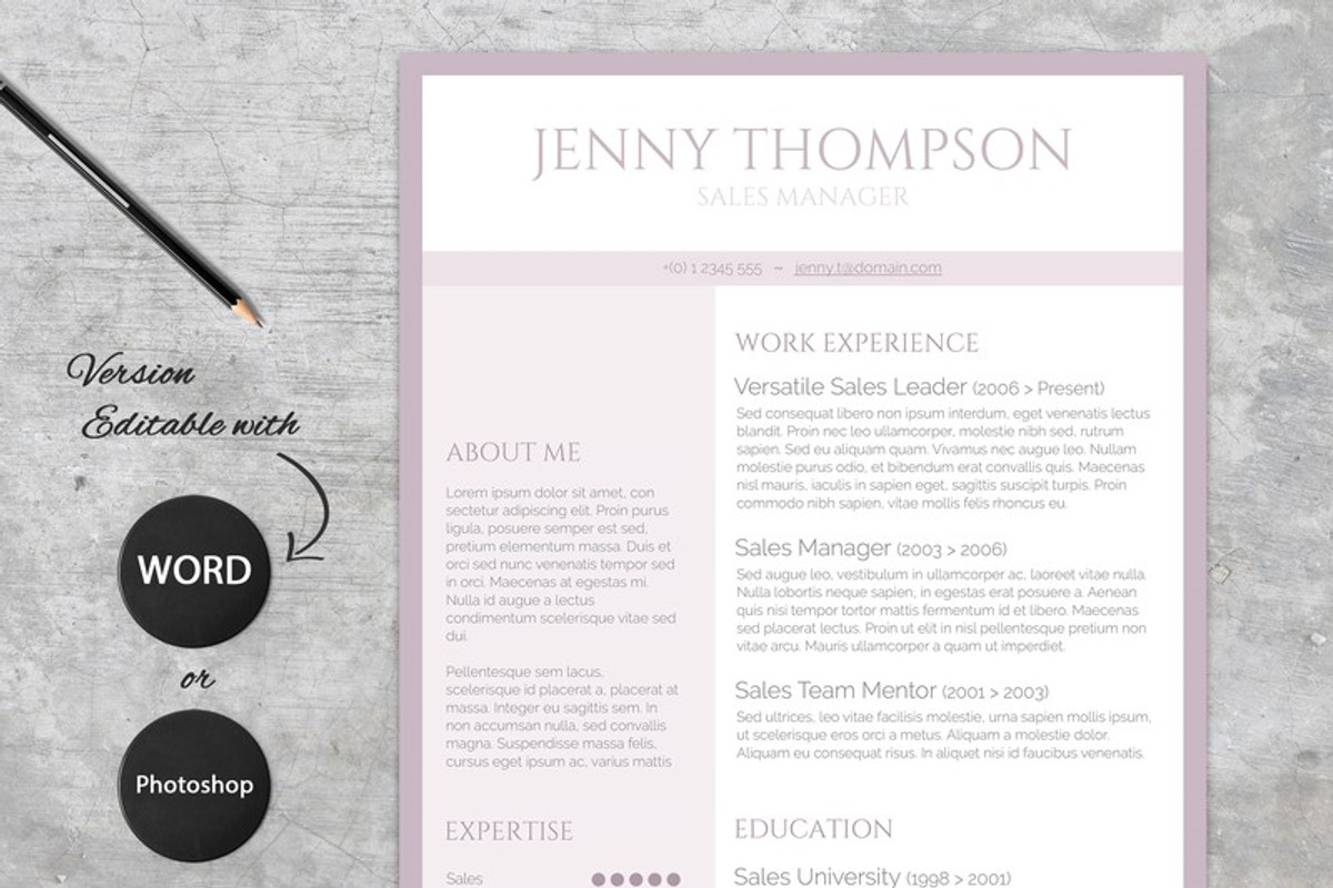 Sweet Lila Resume Template, a Resume Template by Visual Impact (Photo 3 of 3)