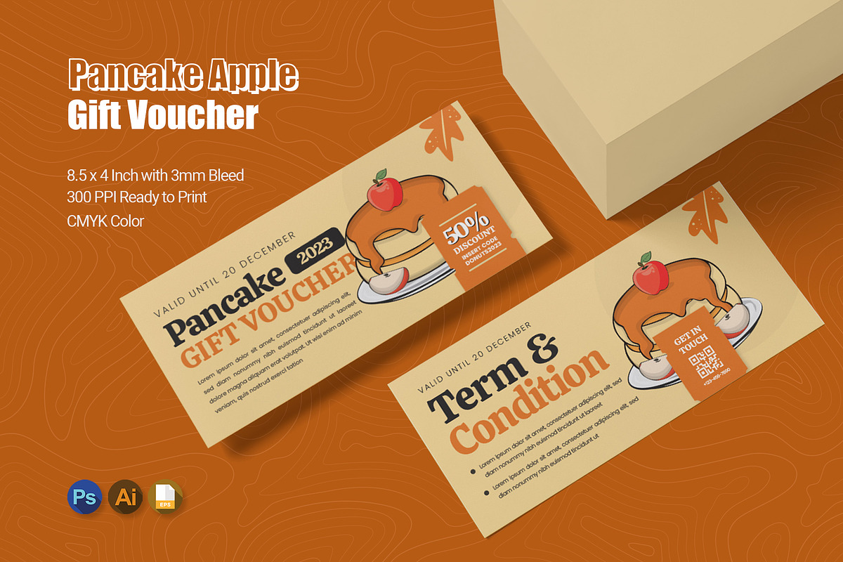 Pancake Apple Gift Voucher, a Print Template by Esensifiksi.studio (Photo 1 of 2)