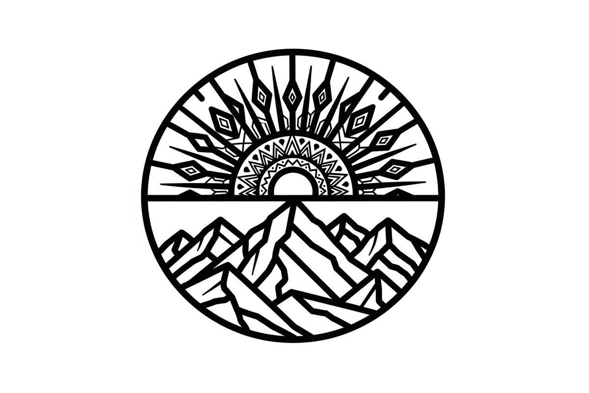 Mountain Sun Circle Design Bundle, an Illustration by Creativeshirt (Photo 24 of 31)
