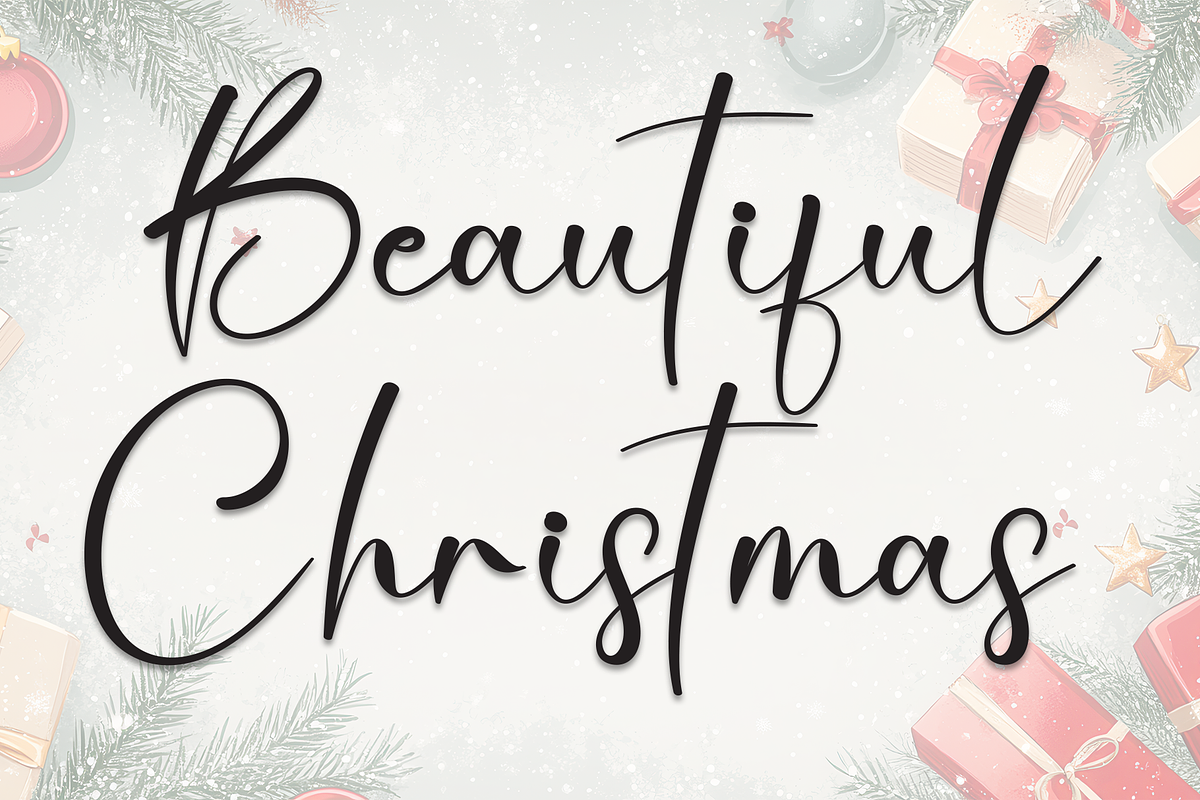 Beautiful Christmas | Script Font, a Handwritten Font by Scratchones (Photo 1 of 8)