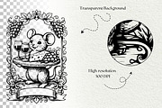 Mouse Wine and Cheese Graphics, a Decorative Illustration by DENIDigitalArtSudio (Thumbnail 5 of 5)