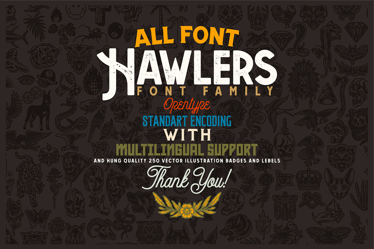 Hawlers Font Family + Extras, a Blackletter Font by DittonSupplyCo (Photo 10 of 10)
