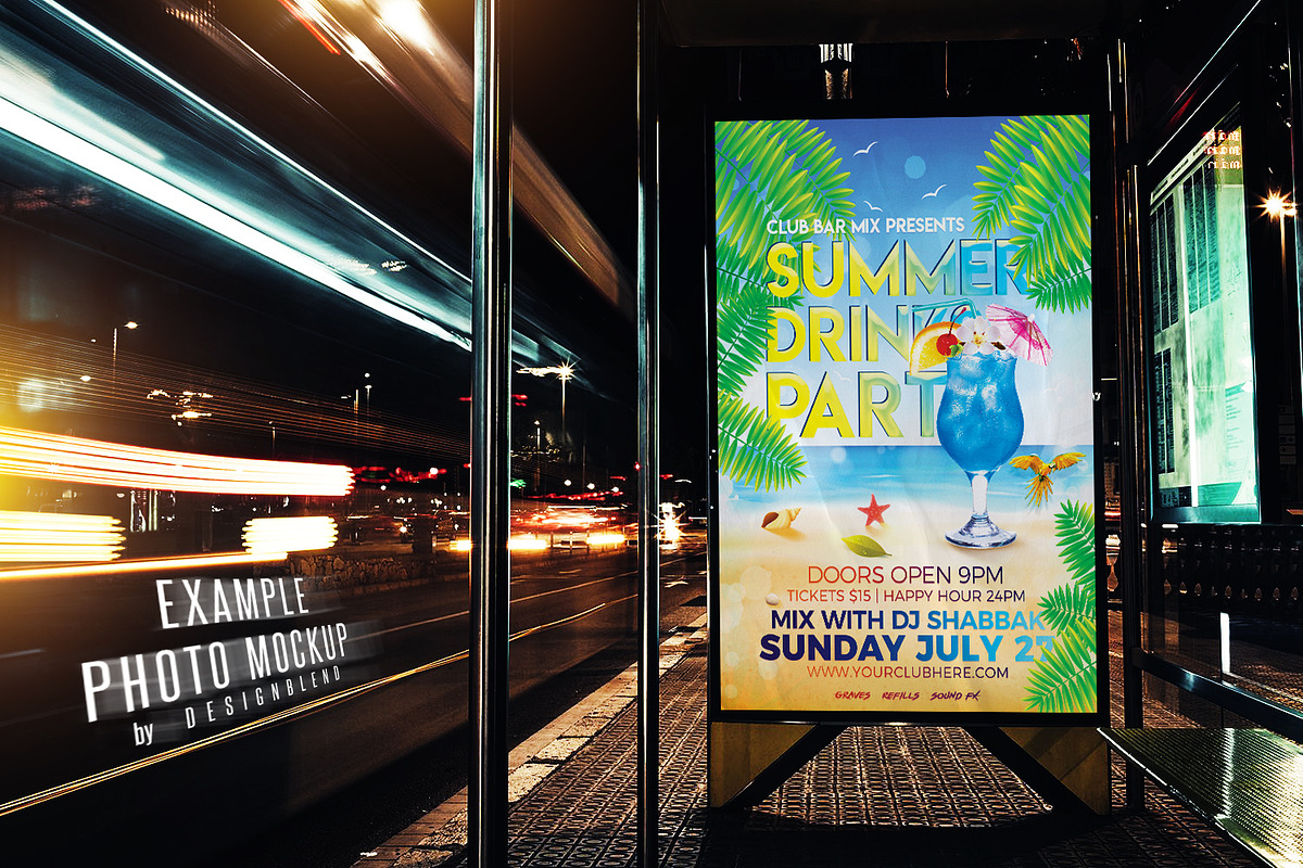 Summer Drinks Party Flyer Template, a Flyer Template by designblends@gmail.com (Photo 3 of 3)