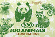 330 ZOO Animals vector illustrations, an Animal Illustration by Nocturnal Wolf (Thumbnail 1 of 18)