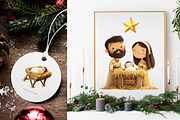 Nativity Scene Clipart, a Seasonal Illustration by ⋒DesignECShop⋒ (Thumbnail 5 of 6)