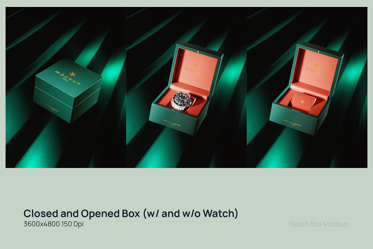 Grandeur: Luxury Watch Box Mockup, a Packaging Mockup by ABAMockups (Photo 2 of 5)