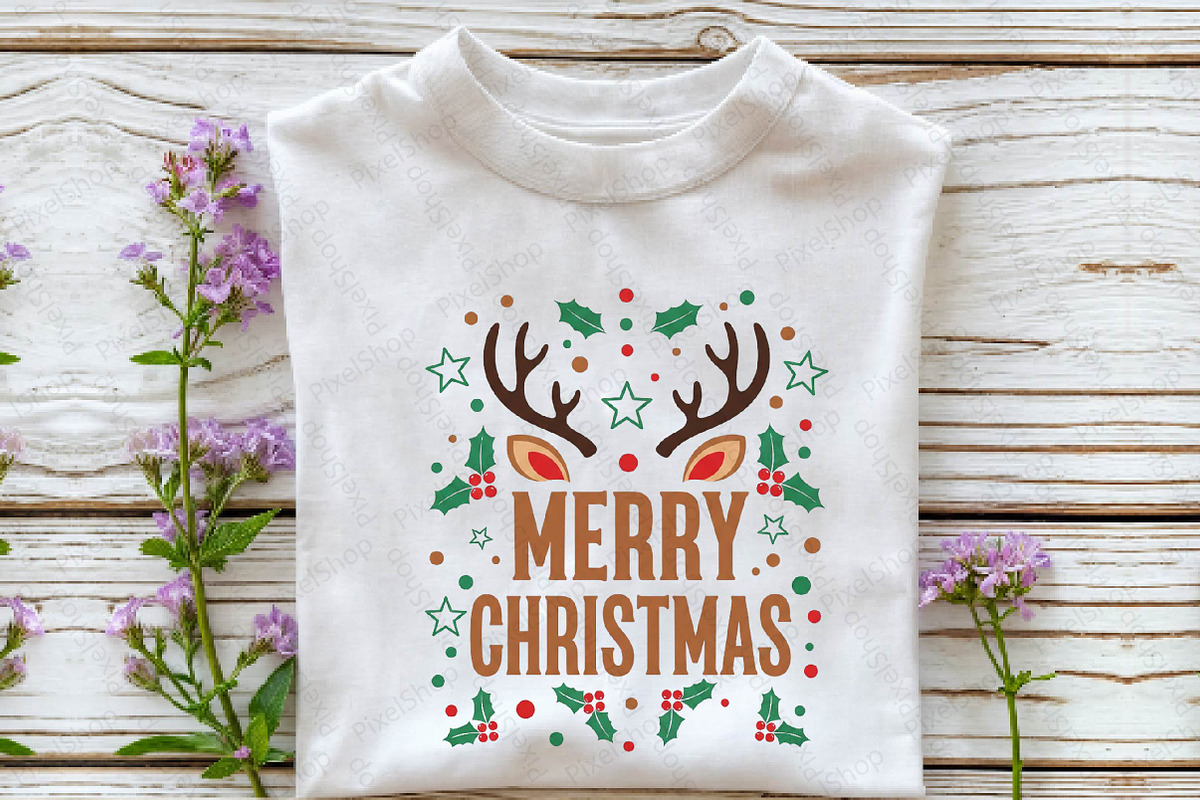 Merry Christmas Retro Reindeer Png, an Illustration by DreamPrint404 (Photo 3 of 7)