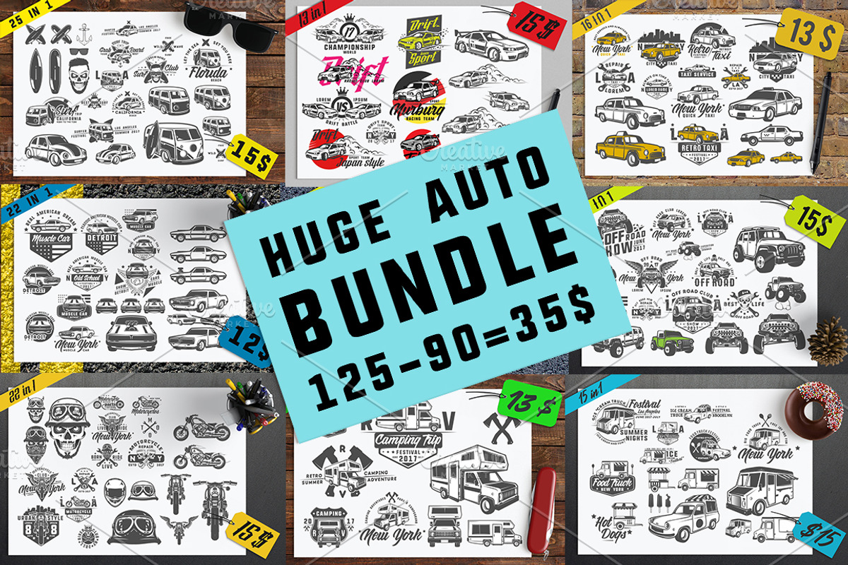 Big Auto Bundle 9 in 1, a Food Illustration by Hadanello88 (Photo 1 of 8)