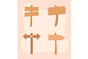 wood boards sign set, an Object Illustration by studiogstock