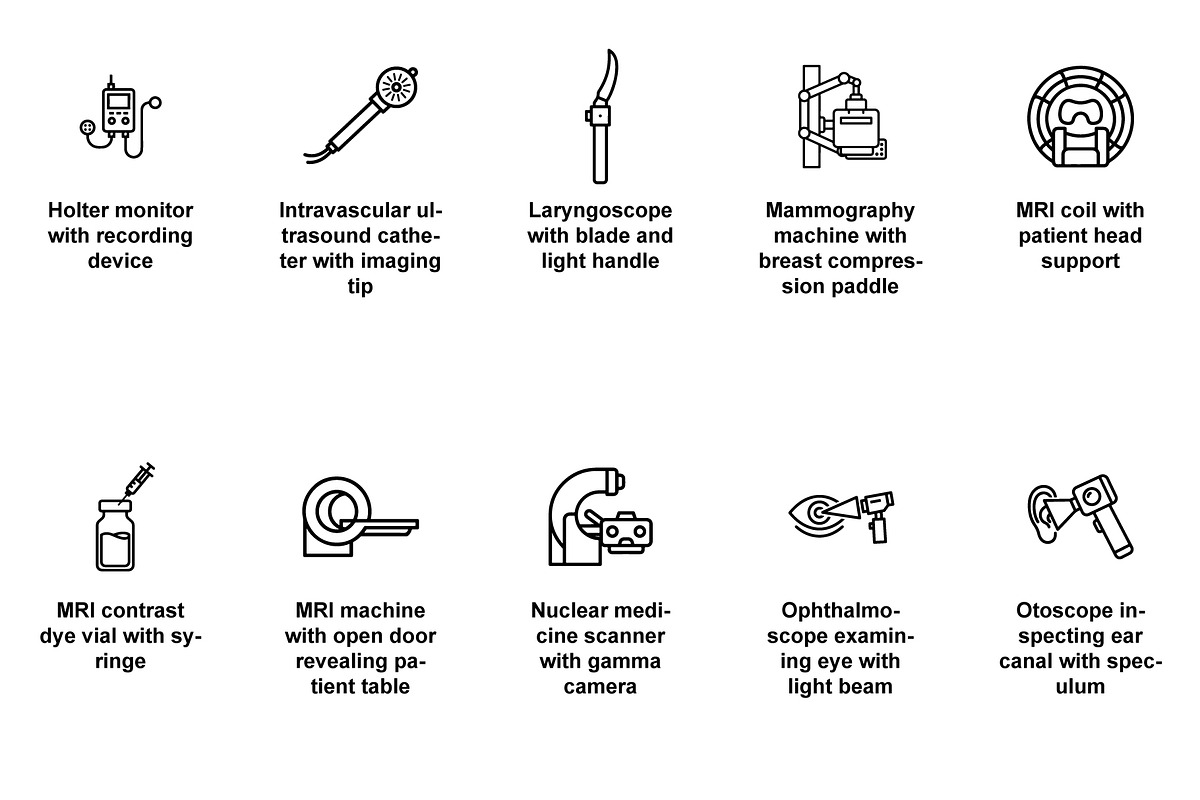 Medical diagnostic imaging Icon Set, an Outline Icon by Nurlan's shop (Photo 3 of 6)