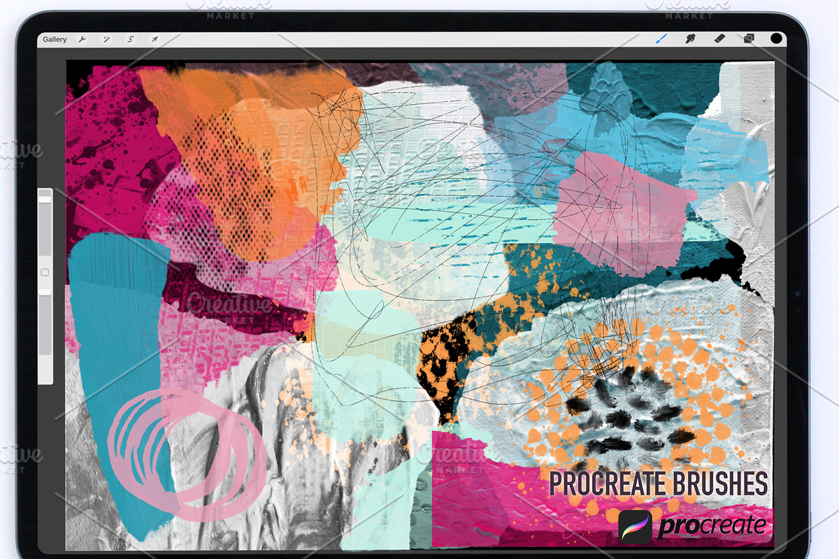 Messy Gouache Procreate Brushes, a Brush Add-On by Li Zamperini (Photo 2 of 10)