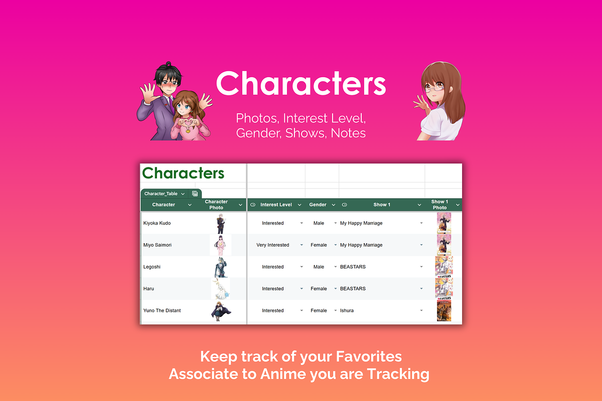 Anime Tracker - Google Sheets preview 4